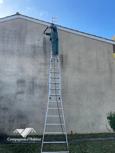 Nettoyage muret extérieur à Pessac - Compagnon de l'Habitat
