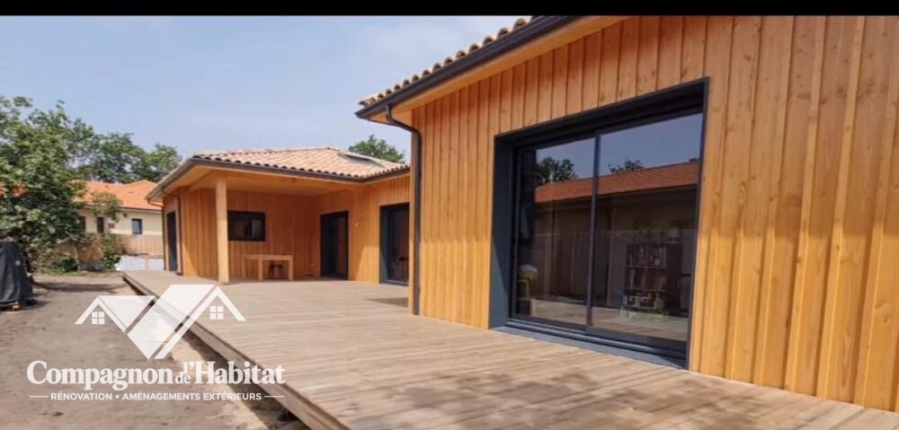 Aménagement extérieur, Terrasse bois, Bardage bois